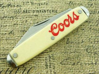 VG Vintage Coors Beer Brewery Ad Promo USA Pocket Knife Hunting Knives Tools