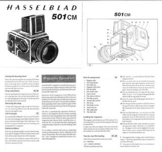 Hasselblad 501cm Instruction Manual