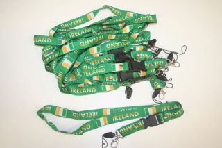 6 Ireland Green Country Flag Lanyards Keychains 20 inches Long New