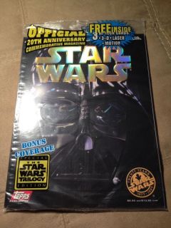 Star Wars Topps Official 20th Anniversary Magazine 3D Laser Motion Cards New Bag