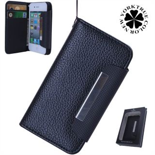 Slim PU Leather Magnetic Wristlet Wallet Card Holder Case Cover for iPhone 4 4S