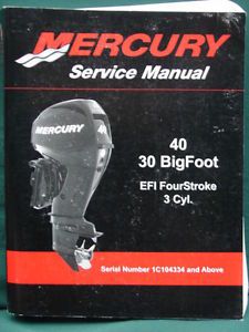 Mercury Marine Service Manual 40 30 Bigfoot EFI 4 Stroke 3 Cyl Outboard Motor
