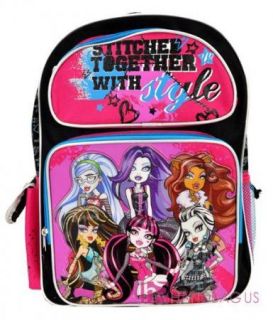 Monster High Backpack Lighting Bolt 16" Large Girls School Book Bag Draculaura