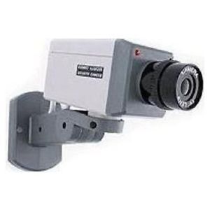 Fake Security Camera Dummy Surveillance Red Blinking Light w Motion Sensor