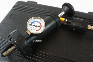 17pcs Auto Cooling System Radiator Cap Pressure Tester Kit Pump Gauge Adapters