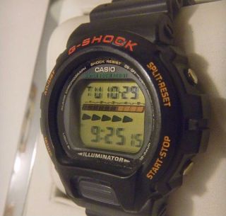 RARE Red Letter Casio G Shock G 2210 Classic Black Resin Watch 200M Water Resist