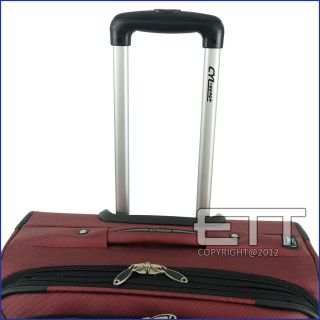 3 Piece Expandable Lightweight Red Spinner Rolling Luggage Set Carry on 3020