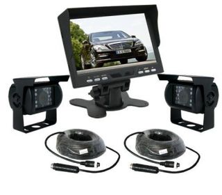 2 Night Vision Waterproof Car Backup Rear View Camera System 7" LCD Car Monitor