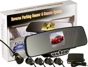 Car Wireless Rearview Mirror 3 5 LCD Screen Backup Camera Parking Sensors System