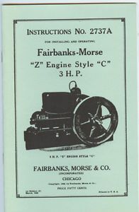 Fairbanks Morse Z Engine Manual Style C 3 HP Instructions No 2737A