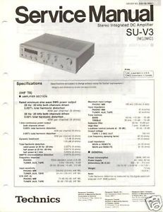 Original Technics Service Manual Su V3 Int Amp