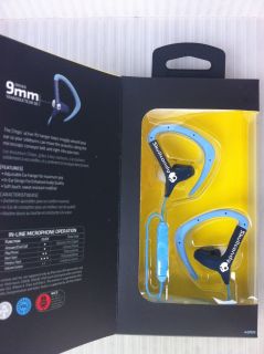 C46 New Skullcandy Chops Active Sport Ear Hook in Ear Buds Headphones w Mic Blue