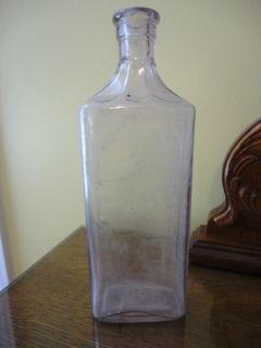 Antique RARE Light Amethyst Purple Glass Medicine Liquor Bottle Cork Top 3XVI