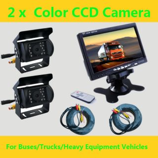 A02 Car Rear View Kits Backup System 2 CCD Reversing Cameras 7" LCD Monitor