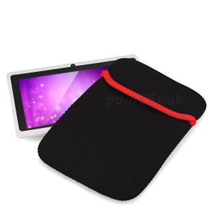 Black Soft Sleeve Pouch Case Cover Bag for 7" inch PC Mid Tablet eBook Reader