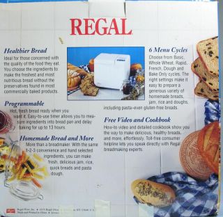 Regal K6751 Bread Machine Video Cookbook