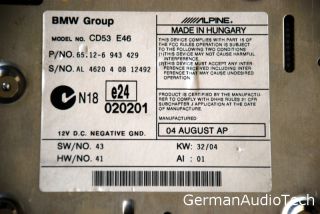 BMW E46 Business CD  Player Radio Stereo CD53 1999 2006 323 325 328 330 M3 4