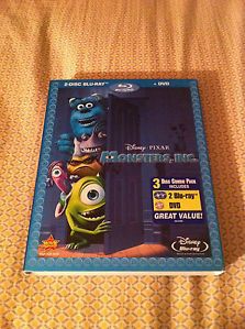 Disney Pixar Monsters Inc Blu Ray DVD Kids Movie New 786936807325