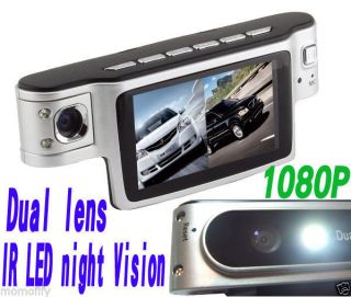 Dual Lens HD 1080p Car Vehicle Cam IR LED Video Camera Recorder Camcorder DVR