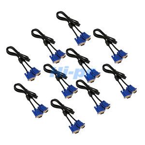 Lot 10 Pcs New 5ft SVGA VGA Monitor M M Male to Male Extension Cable 5