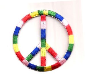 Peace Sign Multicolored 2" Iron on Applique