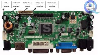 M NT68676 2A HDMI DVI VGA Audio LCD LED Screen Controller Board DIY Monitor Kit
