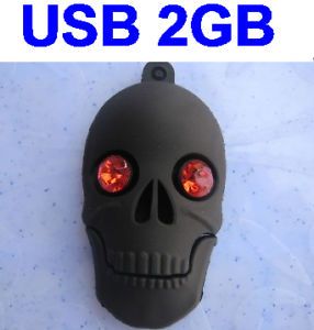 2GB Black Skull USB 2 0 Flash Drive Thumb Memory Stick