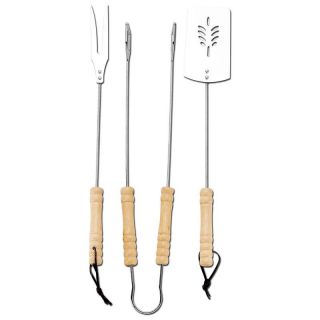 Yorkcraft 3 PC Barbeque Grilling Tool Set Tongs Metal Fork Spatula BBQ Set