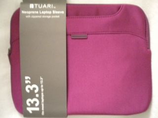 Tuari Neoprene Tablet Netbook Notebook Laptop Case Holder Sleeve Fushia 13 3"