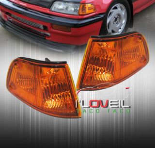 1988 1989 Honda Civic 2 3 Door JDM Replacement Amber Corner Lights Lamps Pair