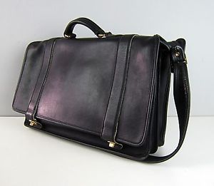Coach Black Leather Computer Laptop Messenger Bag Case Briefcase J4C 5274 USA