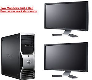  SICK DEAL Dell T3400 INTEL QUAD CORE DUAL Dell 20 INCH LCD MONITORS
