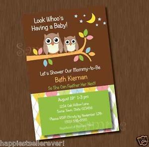 Details about Owl Printable Baby Shower invitation Happi Tree boy