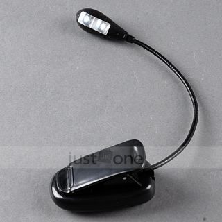LED Flexible Clip on Battery Powered Home Night Reading Book Light Laptop Lamp