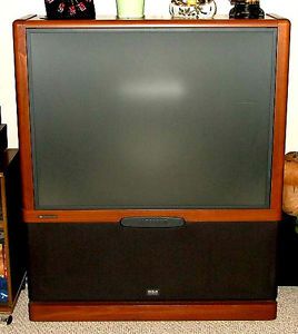 46" RCA Projection Screen TV w Remote Cabinet Style Entertainment System Used