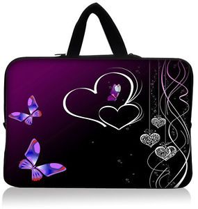 Purple Butterfly 15" 15 6" Laptop Notebook Case Bag Cover Handle for HP IBM Sony