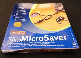 New Kensington 64020 Slim MicroSaver Notebook Security Cable T Bar Lock