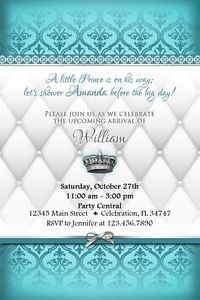 Baby Shower Boy 1 Custom Prince Party Invitation Photo Printable Birthday