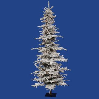 Vickerman Flocked Georian Fir 7.5 Green Artificial Christmas Tree with 550 Clear Lights with Stand