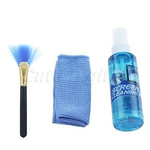 LCD LED Plasma Computer Monitor Screen Cleaning Cleaner Kit Cloth 3 In1