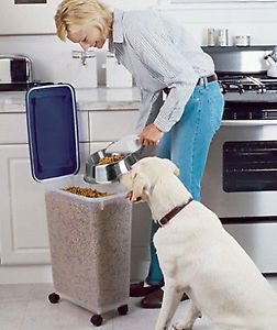 Extra Large 40lb Bag Rolling Plastic Storage Dog Pet Food Bird Seed Container XL