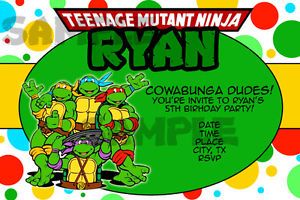 Teenage Mutant Ninja Turtles Birthday Party Invitation Printable Digital File