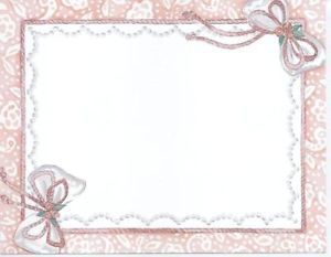 Blank Printable Bridal Shower Invitations w Envelopes Pink Lace Design Nice
