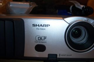 Sharp PG F262X XGA 2600 Lumens DLP Projector Remote Case Cables Working Bulb