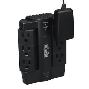 New Side Socket Xtreme 6 Outlet Swivel Surge Protector Space Saver Home Office
