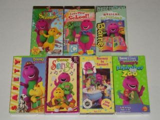 Huge Lot 7 Barney VHS Tapes Songs in Concert Musical Scrapbook Safety ...