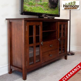 TV Stand Entertainment Center Console Media Wood Finish Cherry Cabinet Brand New
