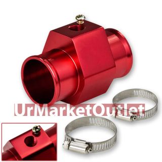 28mm Red Universal Aluminum Radiator Water Temperature Adapter Sensor Gauge