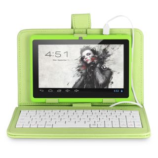 Universal Faux Leather Micro USB Wired Keyboard Cover Case for 7" inch Tablets
