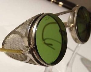 Vtg Cesco Safety Glasses Motorcycle Aviator Antique Steampunk Goggles